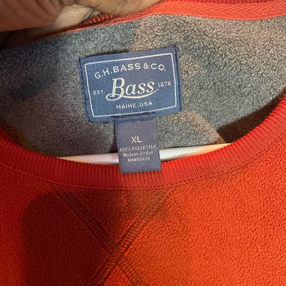 G.H. Bass & Co. Men's Vibrant Orange Crewneck Pullover Sweater Size XL - Picture 5 of 10